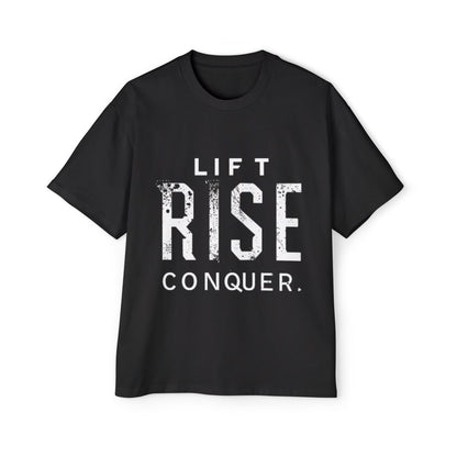 LIFT. RISE. CONQUER. (LRC) - Men's Heavy Oversized Tee (V1)