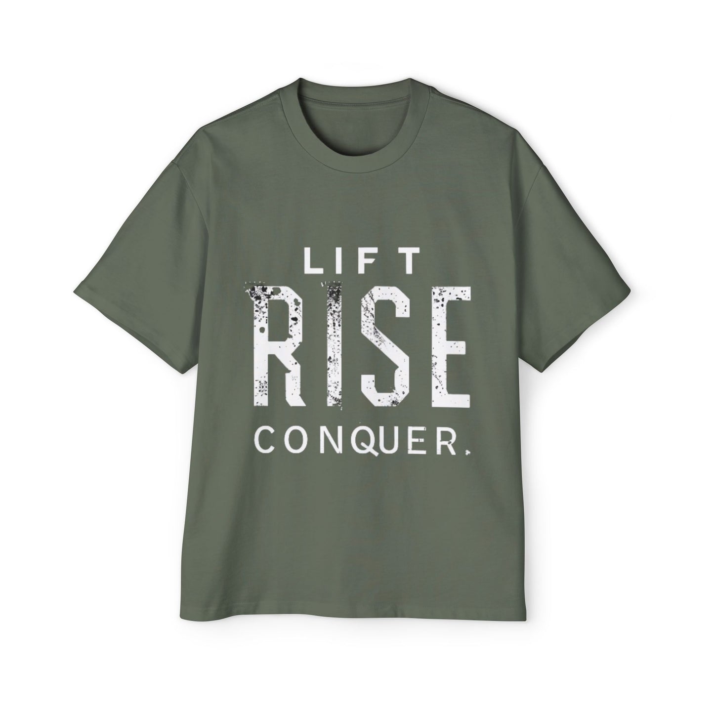 LIFT. RISE. CONQUER. (LRC) - Men's Heavy Oversized Tee (V1)